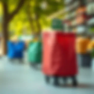 Eco-friendly materials used in the construction of wheeled grocery bags