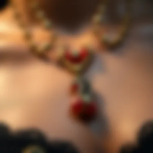 Embellished Kidney Bean Necklace A beautifully crafted kidney bean necklace showcasing intricate designs.