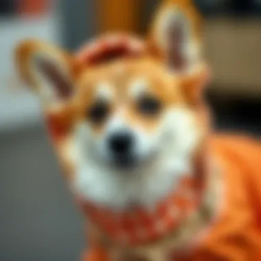 Detailing the Fabric and Design of Corgi Raincoats Close-up of corgi raincoat fabric and details