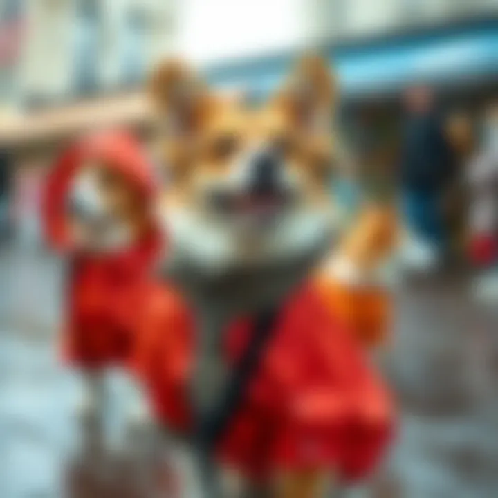 Exploring the Pet Fashion Market for Corgi Raincoats Pet fashion market showcasing various corgi raincoat designs