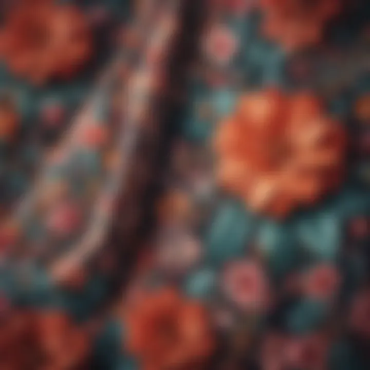 Collage of boho floral fabric used in various fashion accessories