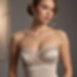 Elegant display of a strapless camisole showcasing its seamless design and built-in support.