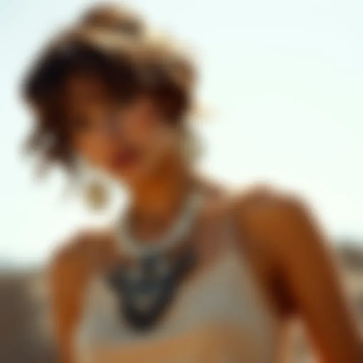 Accessorizing Beige Tank Dress Accessorizing a beige tank dress with statement jewelry