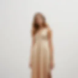 Elegant beige tank dress on a minimalist background