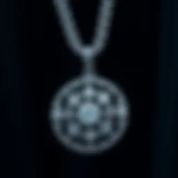 A stunning iced pendant showcasing intricate diamond detailing