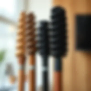 Different types of one-inch perm rods displayed side by side