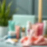 A serene setup of waxing supplies showcasing an array of painless home waxing kits.