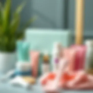 Waxing Supplies Arrangement A serene setup of waxing supplies showcasing an array of painless home waxing kits.