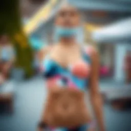 Stylish 2 in 1 tankini swim top design