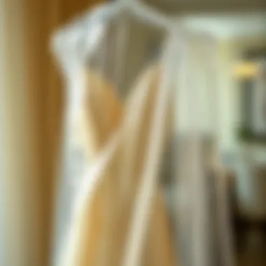 A close-up view of a high-quality clear plastic bag protecting a delicate dress.