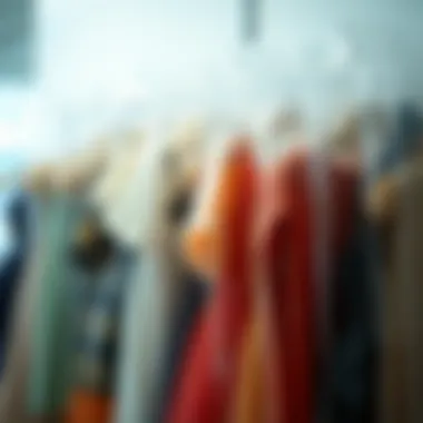 A collection of clear plastic bags neatly arranged showcasing various dress styles.