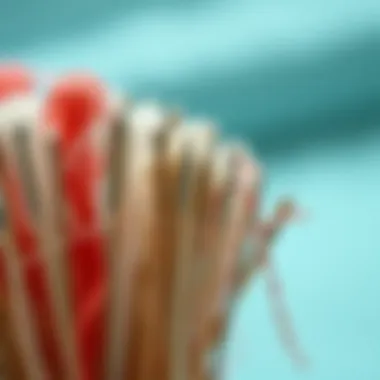 Showcase of Floss Needles Close-up of various floss needles showcasing different materials