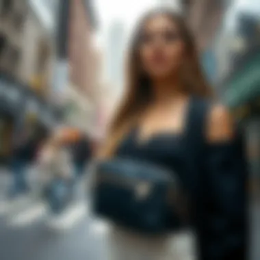 Waist Bag Street Style A high-fashion model showcasing a waist bag in an urban setting