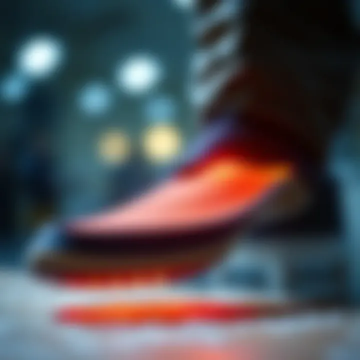 Advanced Heating Technology in Warm Insoles Close-up of a warm shoe insole showcasing advanced heating technology