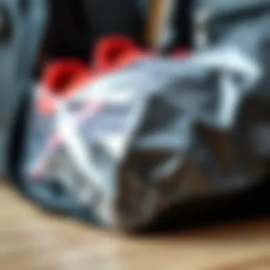 Materials of Waterproof Shoes Bag Close-up of the durable materials used in a waterproof shoes bag.