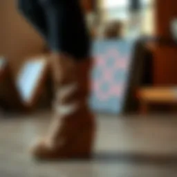 Elegant design of wedge mid calf boots showcasing craftsmanship