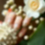 Elegant white nail stickers arranged aesthetically