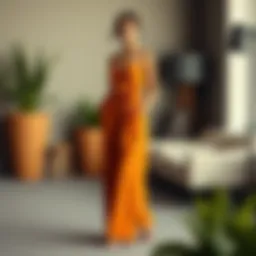 Elegant wide leg jumpsuit with pockets showcased on a stylish backdrop
