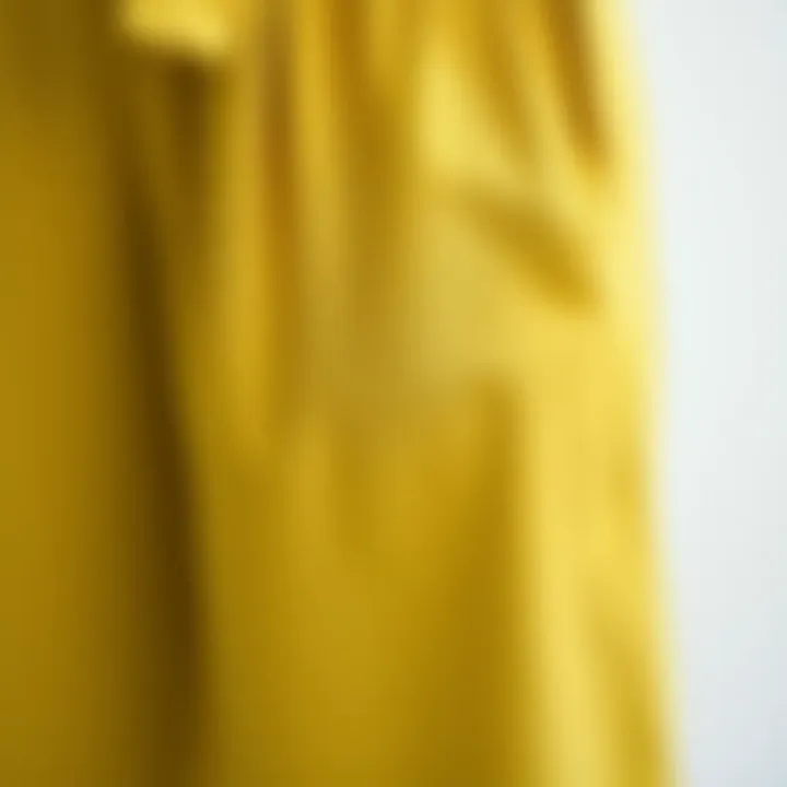 Close-up of the fabric texture of a wide leg jumpsuit, emphasizing quality